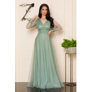Rochie de ocazie din tull cu dantela Dinasty Vernil