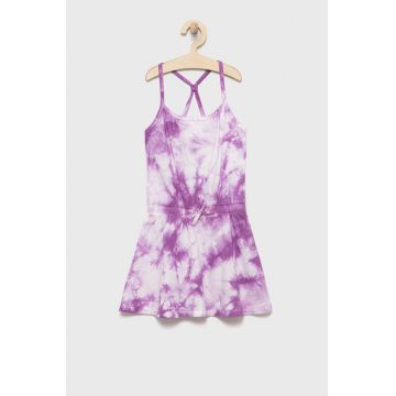 United Colors of Benetton rochie din bumbac pentru copii culoarea violet, midi, drept