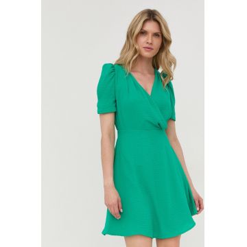 Morgan rochie culoarea verde, mini, drept