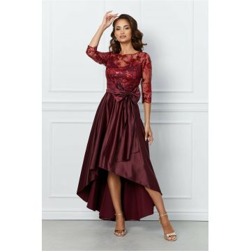 Rochie MBG asimetrica bordo cu dantela la bust