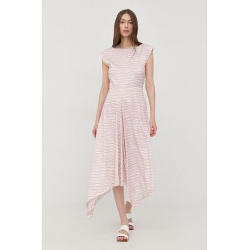 Tiger Of Sweden rochie culoarea roz, midi, evazati