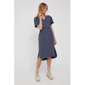G-Star Raw rochie din bumbac culoarea albastru marin, mini, oversize