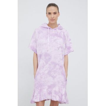 Dkny rochie din bumbac culoarea violet, mini, oversize