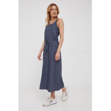 G-Star Raw rochie din bumbac culoarea albastru marin, maxi, drept