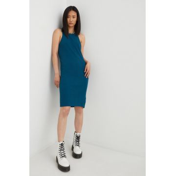 G-Star Raw rochie din bumbac culoarea verde, mini, mulata