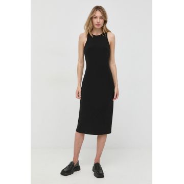 Max Mara Leisure rochie culoarea negru, midi, mulata