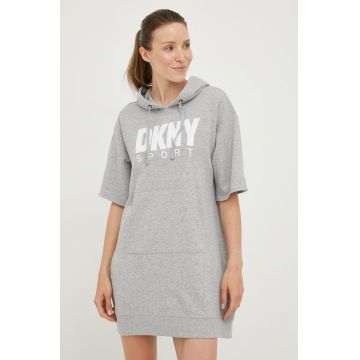 Dkny rochie culoarea gri, mini, drept Dkny rochie culoarea gri, mini, drept