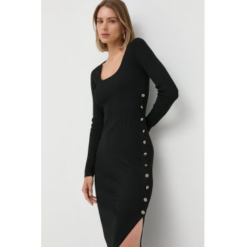 MICHAEL Michael Kors rochie culoarea negru, midi, mulata