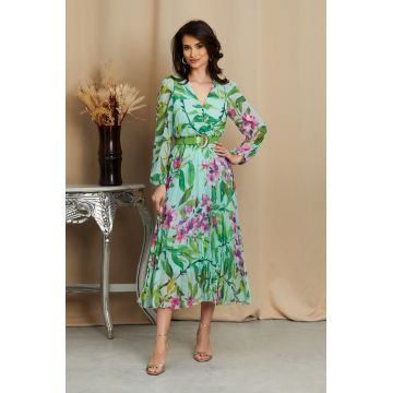 Rochie Ingrid Turcoaz Floral