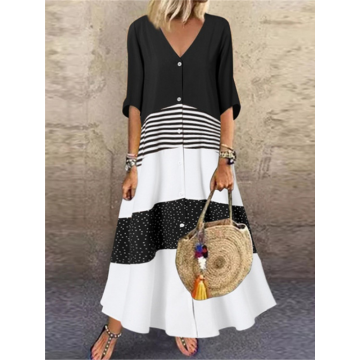 ROCHIE MAXI JULIMA alb negru ROCHIE MAXI JULIMA alb negru