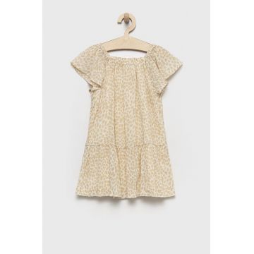GAP rochie din bumbac pentru copii culoarea bej, mini, evazati