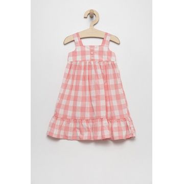 GAP rochie din bumbac pentru copii culoarea roz, midi, evazati