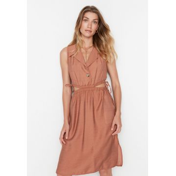 Rochie midi cu decupaje in talie