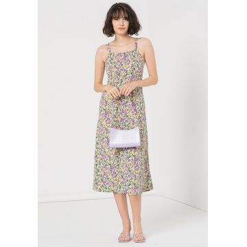 Rochie midi cu model floral Gerda