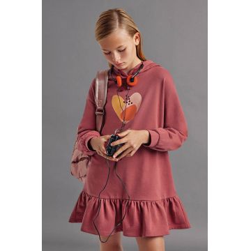 Mayoral rochie din bumbac pentru copii culoarea roz, mini, drept