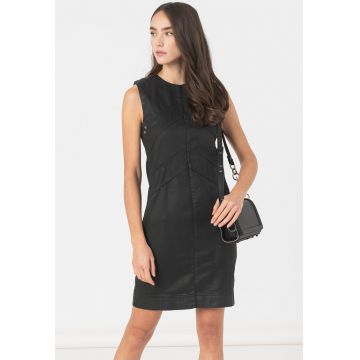 Rochie de piele ecologica cu buzunare laterale Floor