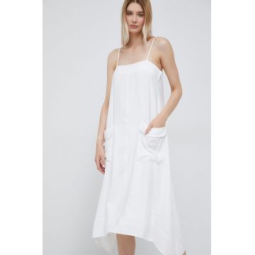 Dkny rochie culoarea alb, mini, evazati