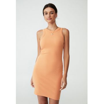 Rochie cambrata cu aspect striat Rochie cambrata cu aspect striat