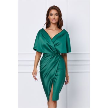 Rochie MBG verde inchis satinat