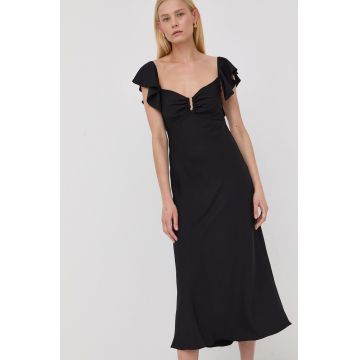 Nissa rochie culoarea negru, midi, evazati