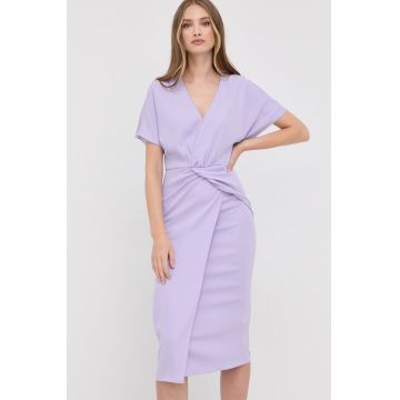 Nissa rochie culoarea violet, midi, drept