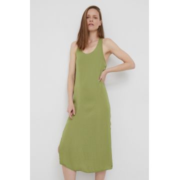 Pepe Jeans rochie Peyton culoarea verde, midi, drept