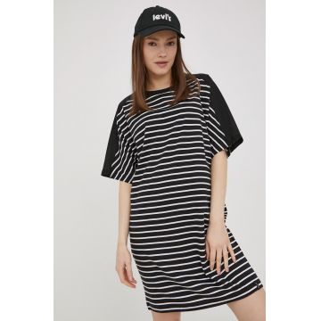 Superdry rochie culoarea negru, mini, oversize