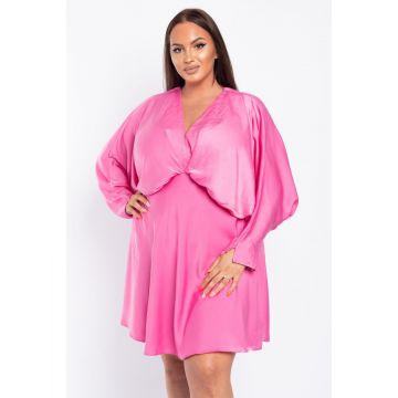 Rochie dama roz mini cu model uni