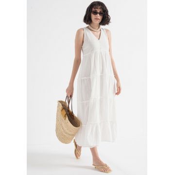 Rochie de bumbac cu decolteu in V Muslin