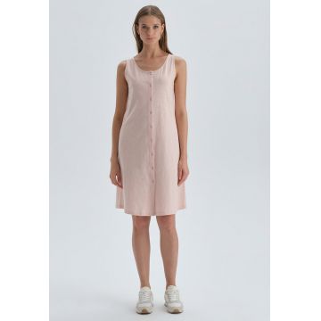 Rochie de bumbac cu decolteu rotund