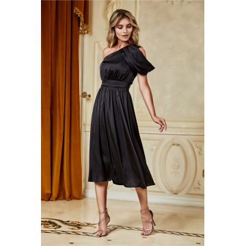 Rochie Moze neagra cu o maneca lasata