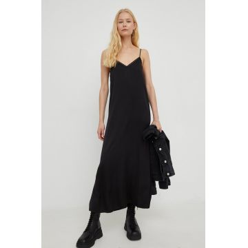 The Kooples rochie culoarea negru, maxi, mulata