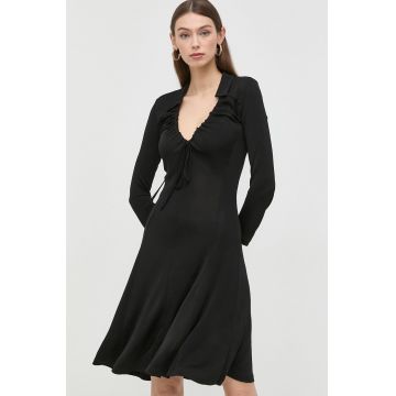 Trussardi rochie culoarea negru, mini, mulata