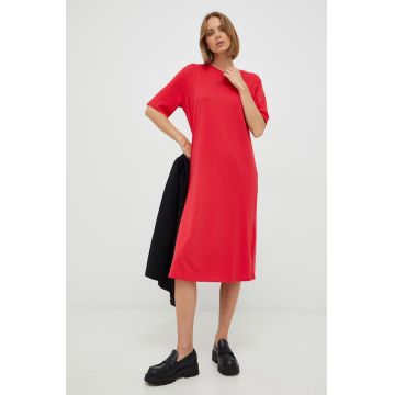 Armani Exchange rochie culoarea rosu, maxi, drept
