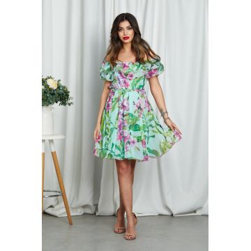 Rochie Beatrice Turcoaz Floral