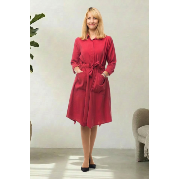 Rochie bordo, midi, matasoasa, tip camasa