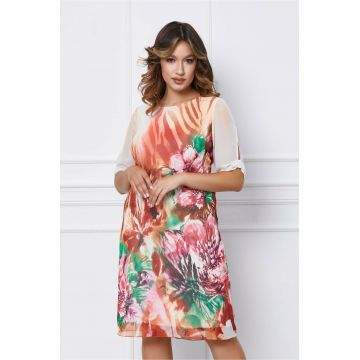 Rochie Fiona maro cu imprimeu floral