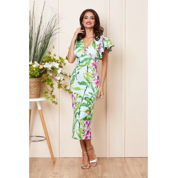 Rochie Kasia Turcoaz Floral