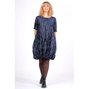 Rochie midi gogosar din tafta cu memorie, albastru metalizat Rochie midi gogosar din tafta cu memorie, albastru metalizat