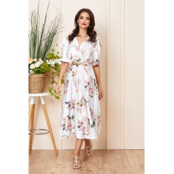 Rochie Yolanda Alb Floral