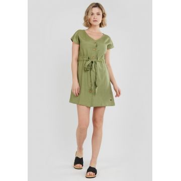 Rochie cu decolteu in V si cordon in talie Bess