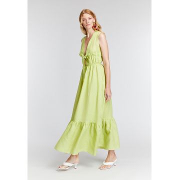 Rochie de in organic cu terminatie evazata Lime