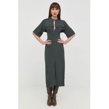 Victoria Beckham rochie culoarea verde, maxi, drept Victoria Beckham rochie culoarea verde, maxi, drept