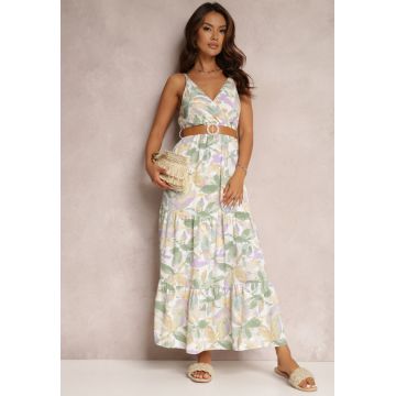 Rochie Albă cu verde Rochie Albă cu verde