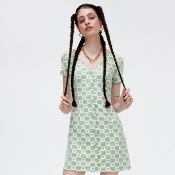 Cropp - Rochie cu model - Verde