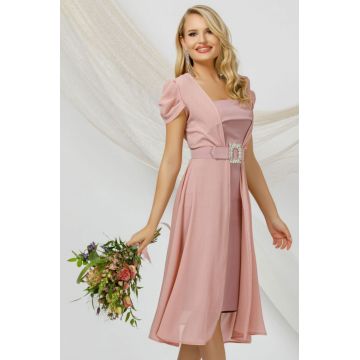 Rochie de ocazie eleganta rose Pretty Girl din doua piese