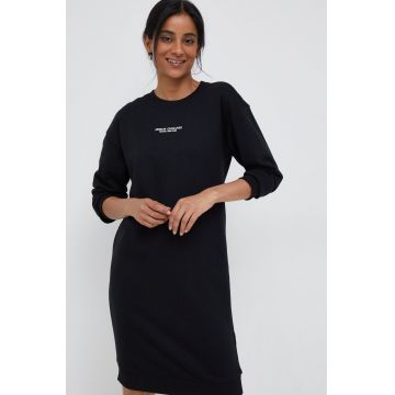 Armani Exchange rochie culoarea negru, midi, drept