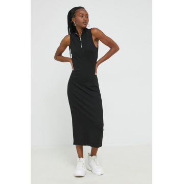 HUGO rochie culoarea negru, midi, mulata