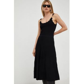 Morgan rochie culoarea negru, maxi, evazati