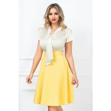 Rochie eleganta InPuff de zi in clos cu imprimeu